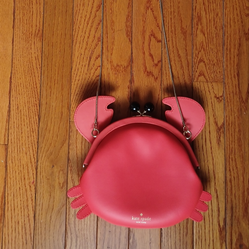 KATE SPADE Make a Splash Geranium Crab Crossbody Novelty Purse Handbag Red RARE - Picture 2 of 13
